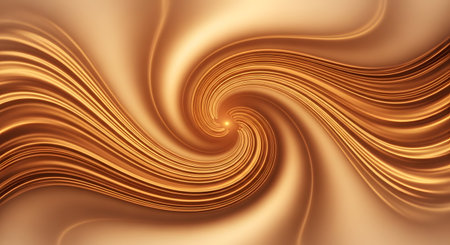 A mesmerizing abstract image featuring a golden, swirling vortex with warm, flowing lines and subtle textures.の素材