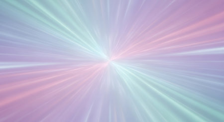 A soft, ethereal abstract image with pastel colors radiating outwards from a central bright point, creating a sense of gentle energy.の素材