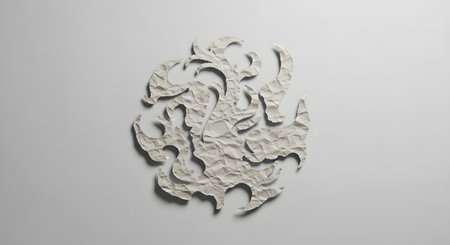 A light-colored, textured surface with irregular, organic shapes and flowing lines against a plain background.の素材