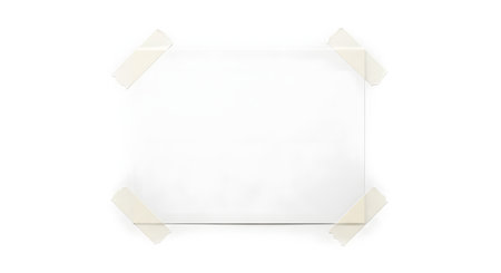 A clean, high-angle shot of a plain white t-shirt laid flat against a white background. Subtle shadows add depth.の素材