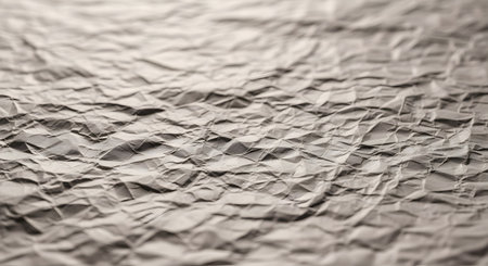 A detailed macro shot showcasing the intricate folds and shadows of a crumpled paper background.の素材