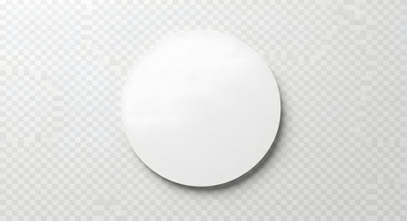 A white oval paper cutout with a subtle shadow, presented on a transparent grid background for easy design integration.の素材