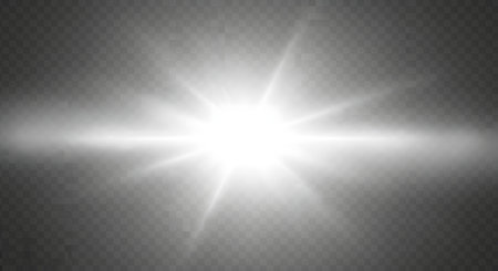 A brilliant, radiant starburst emanates from the center, casting bright light rays across a subtle checkered background.の素材