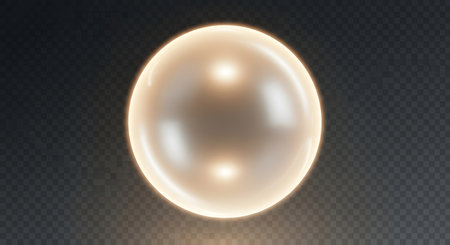 A translucent oval capsule with a soft, warm glow emanating from within, set against a dark, checkered background.の素材