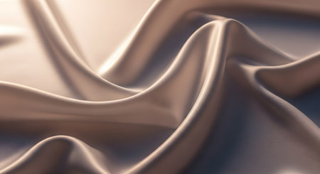 A close-up view of flowing, lustrous fabric with gentle folds and subtle shifts in light and shadow.の素材