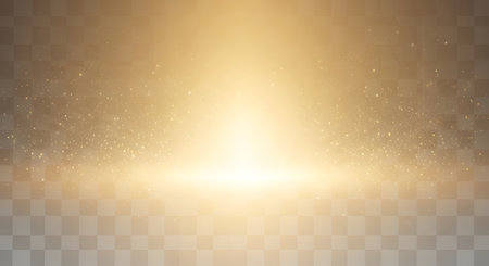 A bright, warm golden light emanates from the center, creating a soft glow with a hazy, diffused effect.の素材