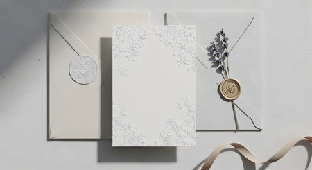Three abstract art pieces with delicate textures and simple designs are displayed on a light-colored wall, creating a modern and elegant aesthetic.の素材