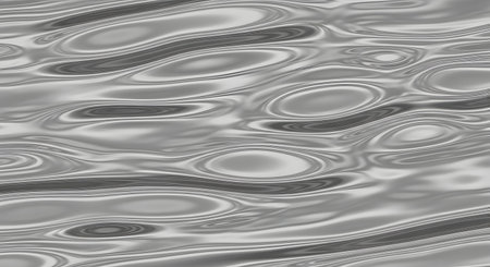 Monochromatic abstract pattern of water ripples and reflections creating an organic, flowing texture with light and shadow play.の素材
