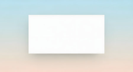 A clean, empty white square is centered on a subtle, soft gradient background of blue and pink hues.の素材