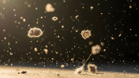 A serene and peaceful scene of snowflakes gently falling onto a sandy beach at night, creating a magical and enchanting atmosphere.の素材