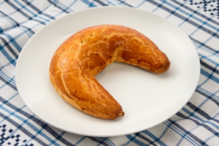 Traditional Hungarian folk xmas poppy crescent shape sweet cake - Pozsonyi kifliの写真素材