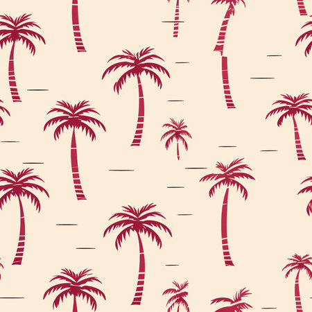 Seamless pattern with palm trees. Vector illustration. Background.