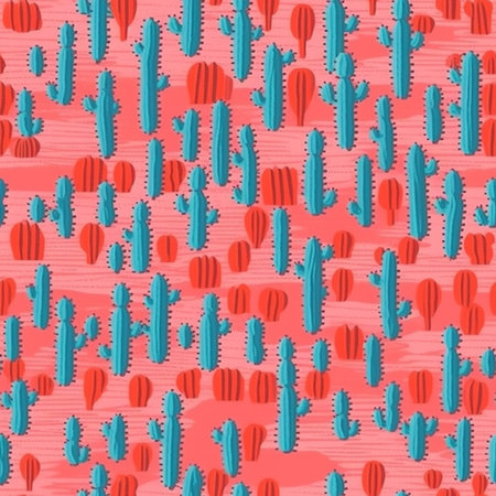 Seamless pattern with cacti on a pink background.のイラスト素材