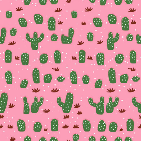 Cactus seamless pattern. Cacti background. vector illustrationの写真素材