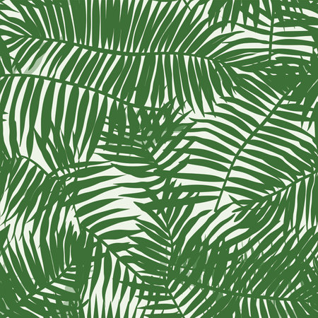 Seamless pattern with palm leaves. Hand drawn vector illustration.のイラスト素材