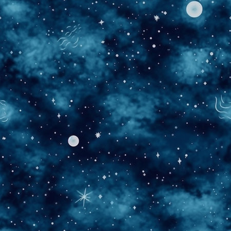 Seamless pattern with stars and constellations in the night skyのイラスト素材