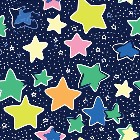 Seamless pattern with stars and constellations. Vector illustration.のイラスト素材