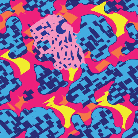 Seamless pattern with geometric shapes in retro style. Vector illustration.のイラスト素材
