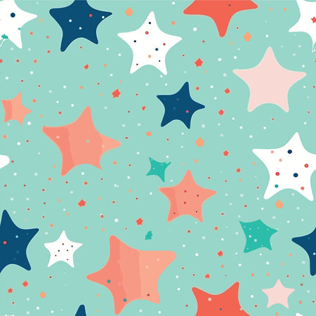 Seamless pattern with stars on a blue background. Vector illustration.のイラスト素材