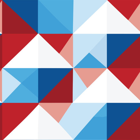 Abstract geometric background. Vector illustration. Red, blue, white colors.