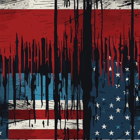 Grunge flag of the United States of America. vector illustrationのイラスト素材