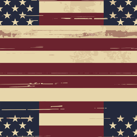 Seamless background with American flag. Grunge texture.のイラスト素材