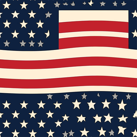 Patriotic seamless pattern with stars and stripes. Vector illustration.のイラスト素材