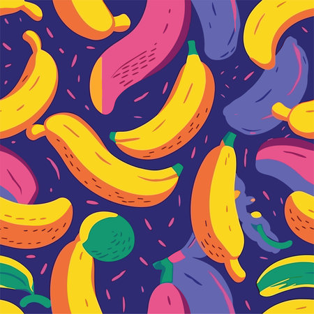 Seamless pattern with bananas. Vector illustration in flat style.のイラスト素材