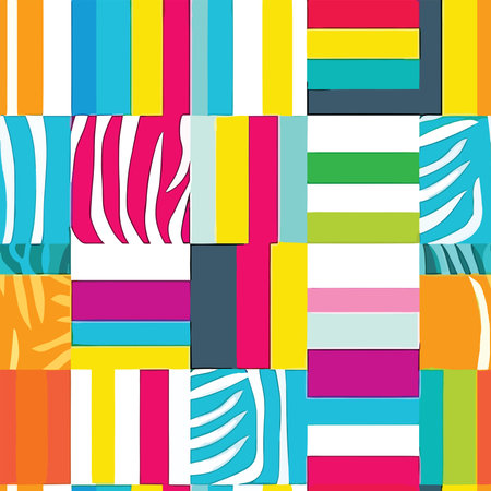 Seamless pattern with zebra stripes. Colorful vector background.のイラスト素材
