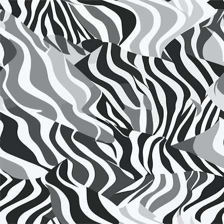 Zebra seamless pattern. Black and white zebra background. Vector illustration.のイラスト素材