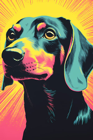 Dachshund dog portrait. Vector illustration for your design.の素材