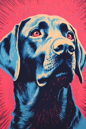 Portrait of a Labrador Retriever. Vector illustration for your designの素材