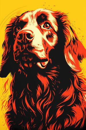 Cocker Spaniel - vector illustration for t-shirt design.の素材
