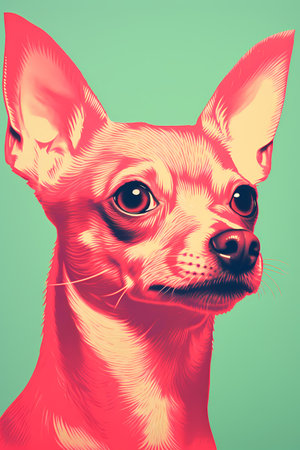 Portrait of a cute chihuahua dog. Vector illustration.の素材