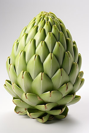 Fresh artichoke on white background, studio shot, close upの素材