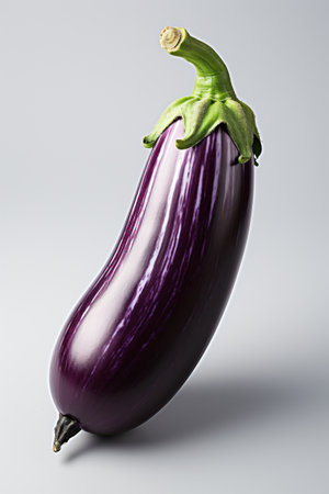 Purple eggplant isolated on white background. 3d illustration.の素材
