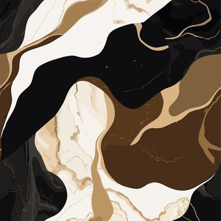 Marble texture background. Vector illustration. Brown and black colors.のイラスト素材