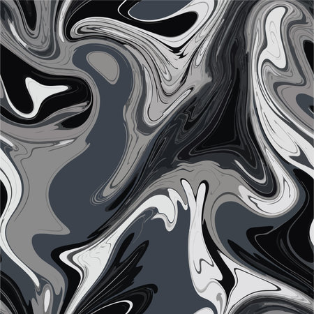 Black and white abstract background. Liquid marble pattern. Vector illustration.のイラスト素材