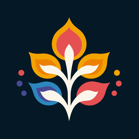 Indian floral ornament. Vector decorative element for your design. Colorful floral ornament.のイラスト素材