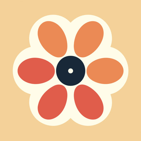 Flower design over beige background, vector illustration. Flat design.のイラスト素材