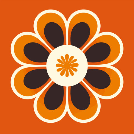 Flower design over orange background, vector illustration.のイラスト素材