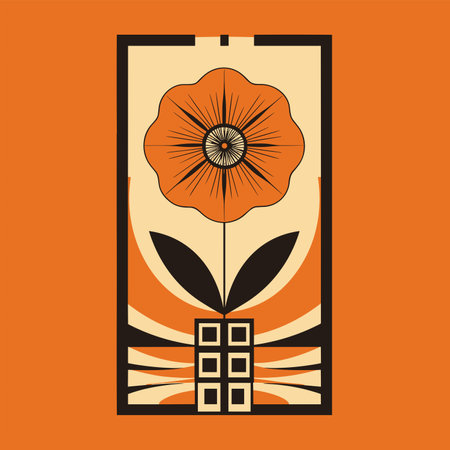 Flower design over orange background, vector illustration eps10.のイラスト素材
