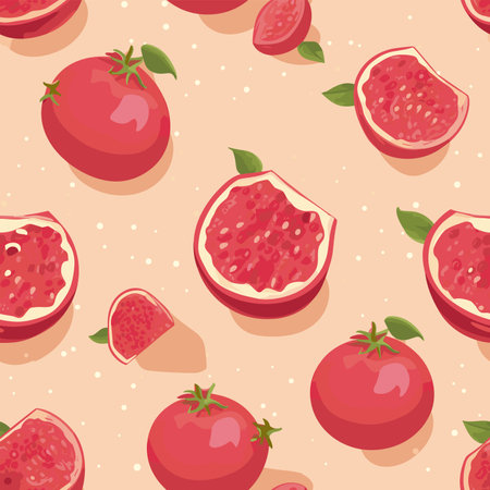 Seamless pattern with pomegranate. Vector illustration.のイラスト素材