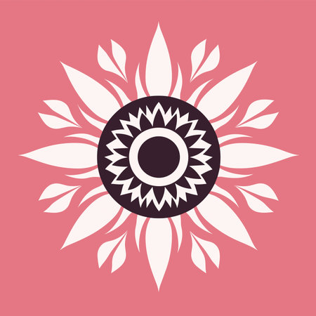 Decorative mandala on pink background. Vector illustration for your designのイラスト素材