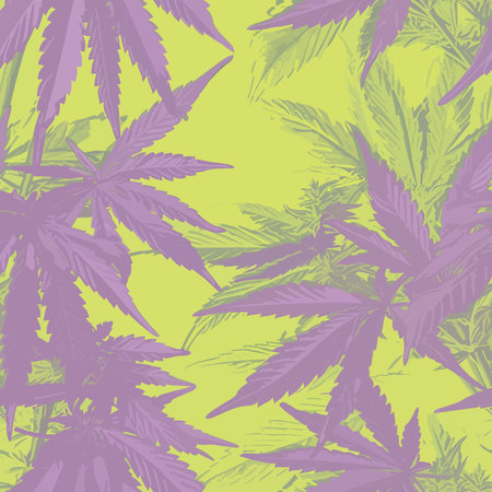 Cannabis leaves seamless pattern. Vector illustration for your design.のイラスト素材