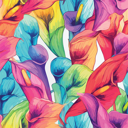 Seamless pattern with calla lilies. Vector illustration.のイラスト素材
