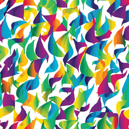 Abstract seamless pattern with multicolored leaves. Vector illustration for your designのイラスト素材