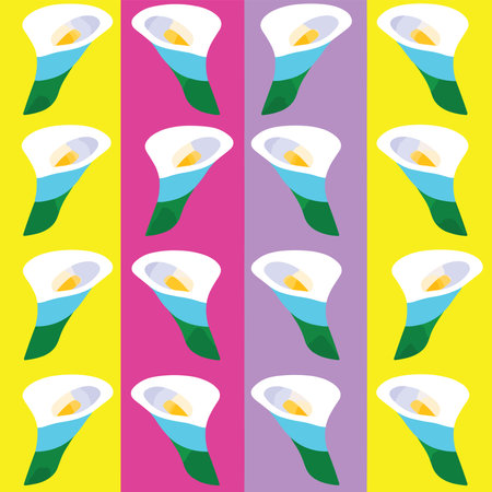 Seamless pattern with calla lilies. Vector illustration.のイラスト素材