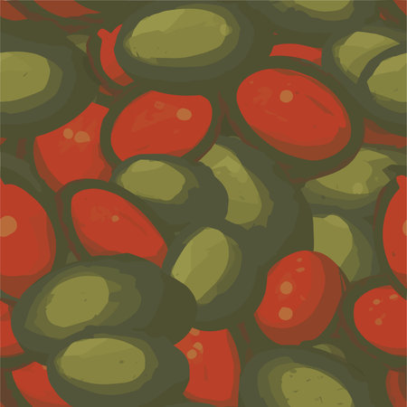 Seamless pattern with red and green beans. Vector illustration.のイラスト素材