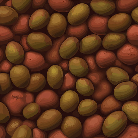 Seamless pattern with brown potatoes. Vector illustration for your designのイラスト素材